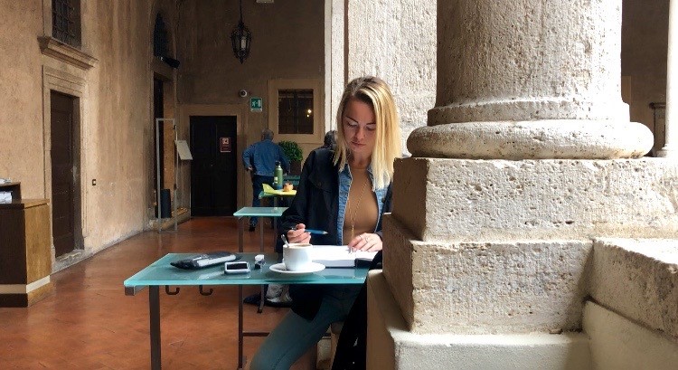 Veronica studying in Italy