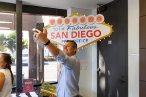 Posing in front of the fabulous San Diego sign