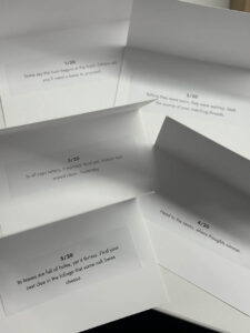 Collection of scavenger hunt clues