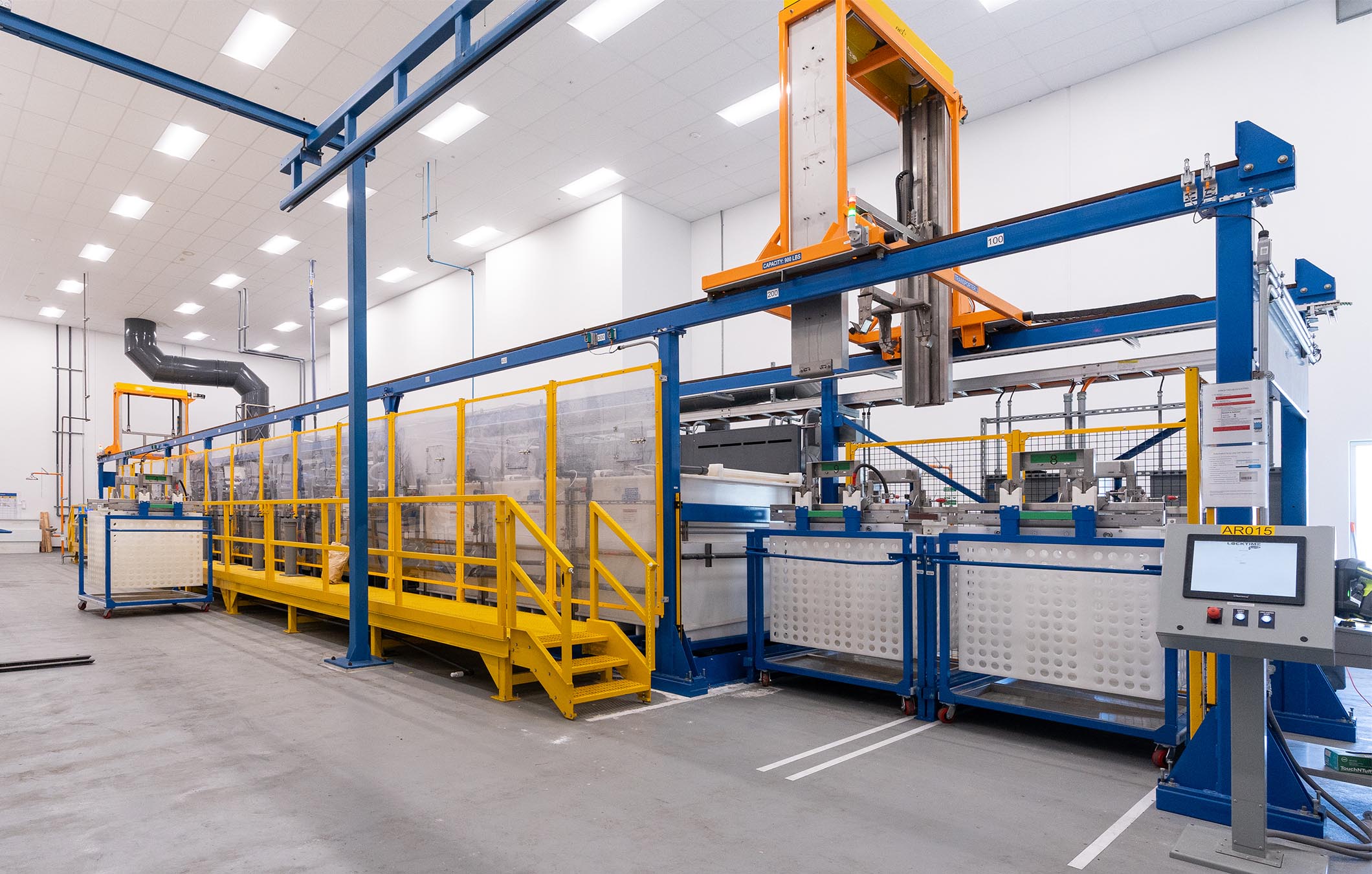 Wide angle view of a large piece of equipment for aviation repair