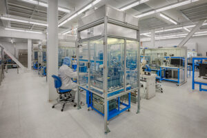 Interior photo of an advanced technology production lab space